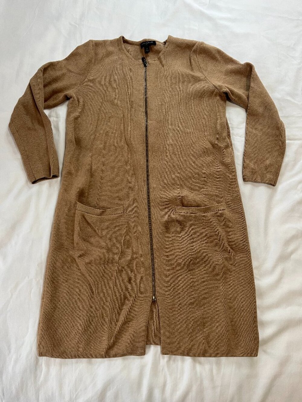 Banana Republic Tan Heavyweight Longsleeve Zip Up Cardigan - Picture 1 of 6